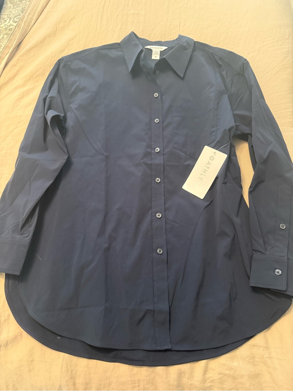 Athleta Long-Sleeve Button-Up Shirt — Blue